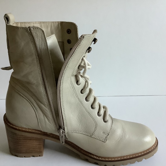 Seychelles Irresistible Cream Leather Lace Up Combat Boots Size 9,5 NWOT - Picture 10 of 10